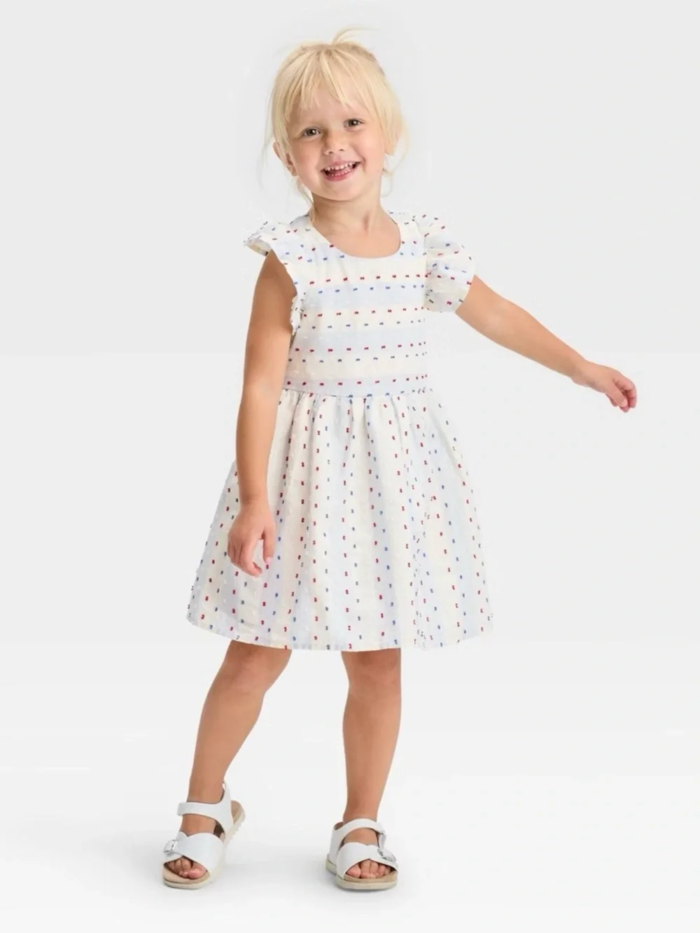 Cat & Jack Toddler Girls Americana Clip Spot Dress Size 4T